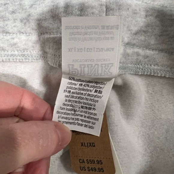 NEW NWT VS Victoria Secret PINK light heather grey XL skinny‎ jogger - Picture 7 of 8